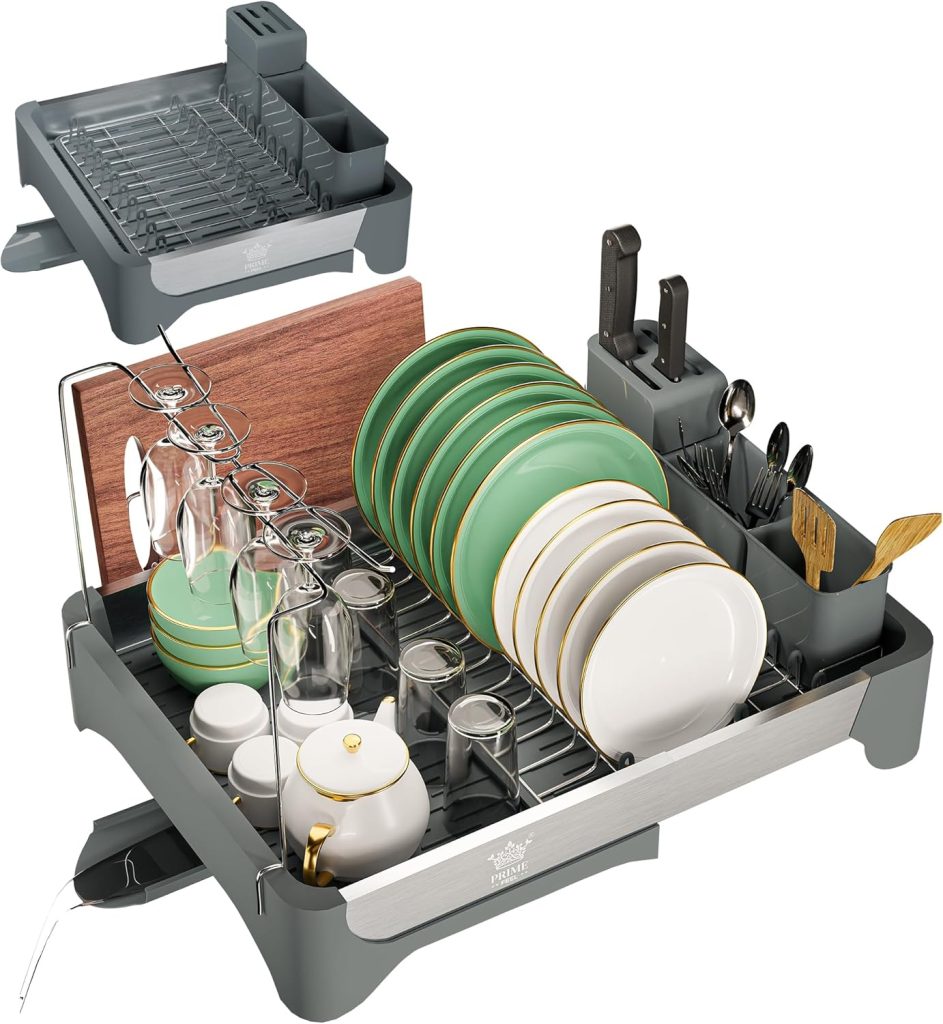 expandable_dish_drainer _rack_with_drip_tray